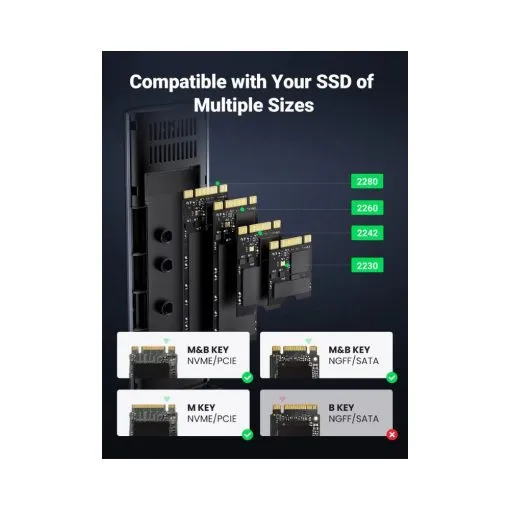 UGREEN NVMe SSD Enclosure GEN 2 USB 3.2 10Gbps SSD Caddy M.2 - Image 4