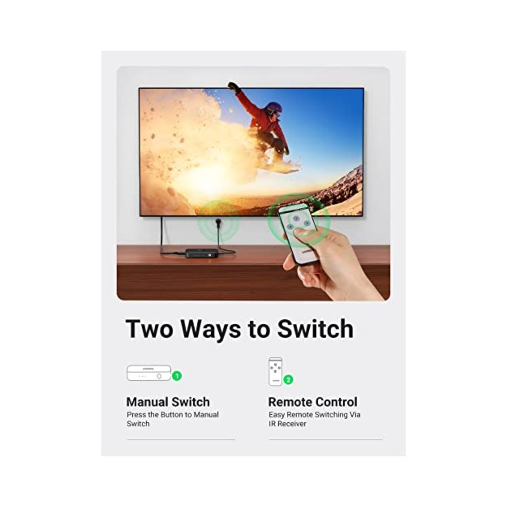 UGREEN HDMI Switch 3 IN 1 OUT HDMI Switcher Splitter - Image 4