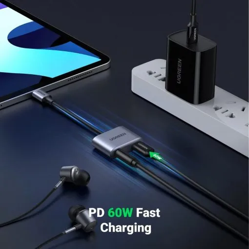 UGREEN 2-in-1 USB C to 3.5mm Headphone & USB-C Charging Port - Image 5