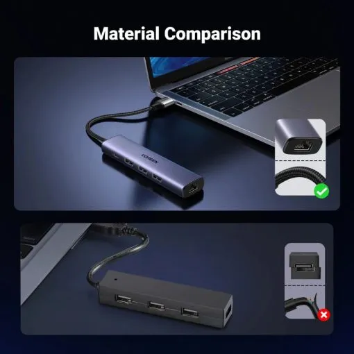 UGREEN 5 in 1 Multiport Hub USB 3.0 to Ethernet Adapter - Image 5