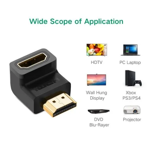 UGREEN 20110 HDMI Female to Female Adapter 90 Degree Up - Image 5