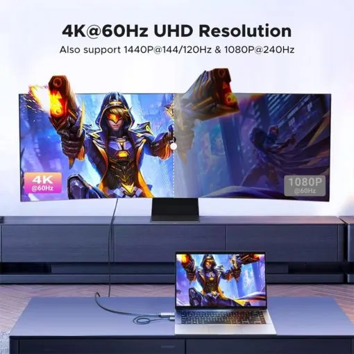 UGREEN HDMI to DisplayPort Cable, 4K@60Hz,1080P@240Hz/120Hz, Fast & Stable Transmission - Image 5