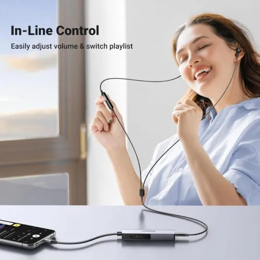 UGREEN USB C to 3.5mm Headphone & USB-C Charging Port Built-In Microphone - Image 6