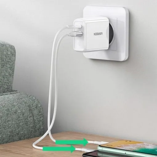 UGREEN Dual Port USB-C and USB-A Smart and Fast Charger Adapter - Image 6