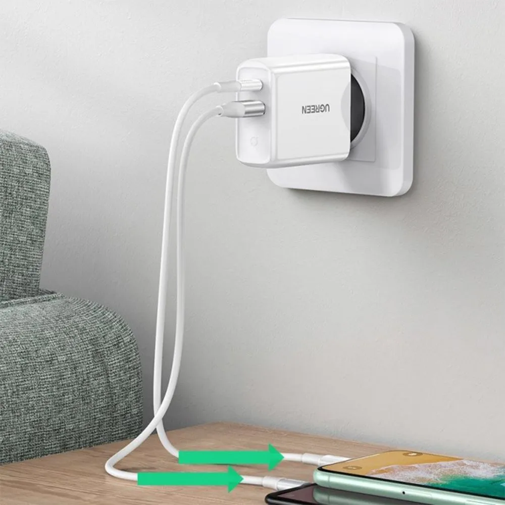 UGREEN Dual Port USB-C and USB-A Smart and Fast Charger Adapter - Image 6