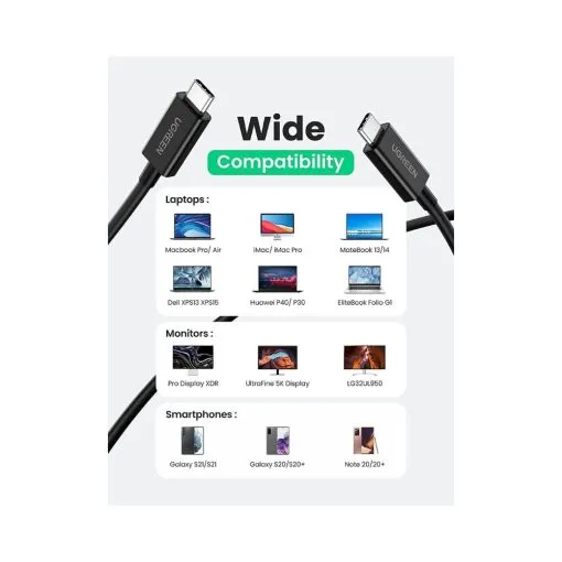 UGREEN 100W Thunderbolt 4 Cable Fast Charging - Image 6