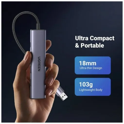 UGREEN 5 in 1 Multiport Hub USB 3.0 to Ethernet Adapter - Image 6