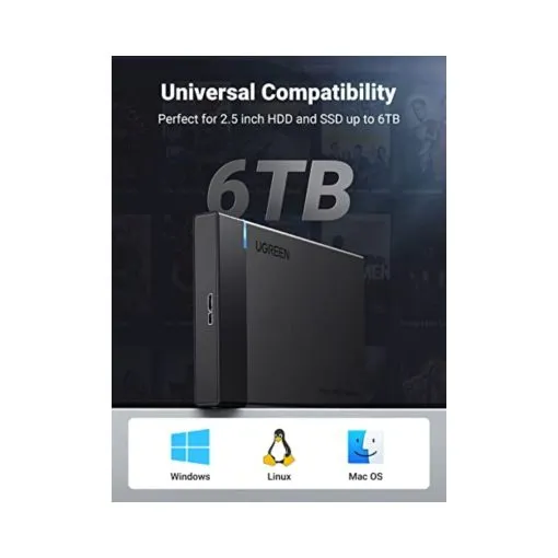 UGREEN 2.5 Inch Hard Drive Enclosure SATA HDD Caddy External USB 3.0 Hard Disk Case - Image 6
