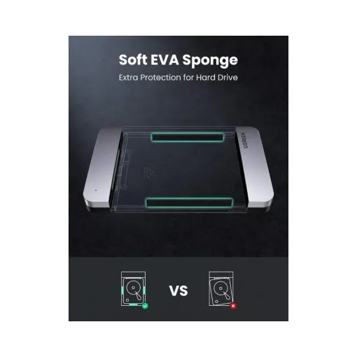 UGREEN USB C Hard Drive Enclosure for 2.5" SATA SSD HDD Aluminum USB C to SATA Adapter - Image 6