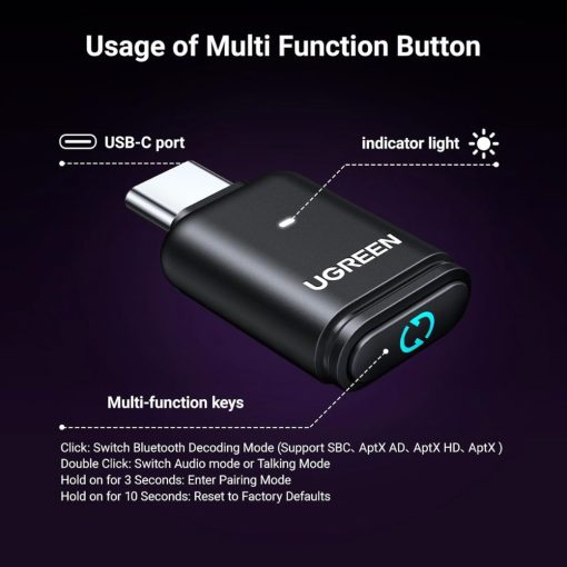 UGREEN USB-C Bluetooth Adapter for PS5 - Image 6