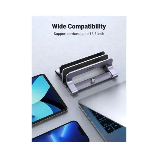 UGREEN Vertical Laptop Stand Holder Desk Dual Aluminum Dock Compatible - Image 7