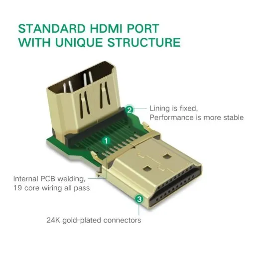 UGREEN 20110 HDMI Female to Female Adapter 90 Degree Up - Image 6