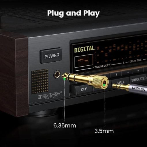 UGREEN Gold Plated Connector 6.35mm Male To 3.5mm Female Adapter - Image 6