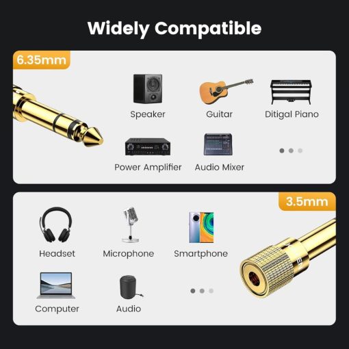 UGREEN Gold Plated Connector 6.35mm Male To 3.5mm Female Adapter - Image 7