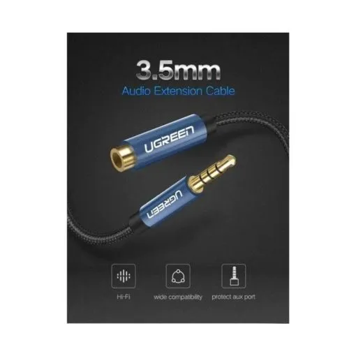 UGREEN Male to Female Extension Audio Cable 3.5mm, 1.5M Braided Cable - Image 7