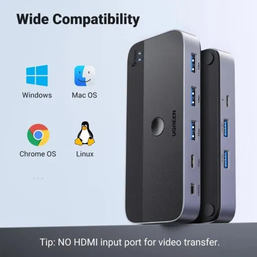 UGREEN Switch 2 Computers Sharing USB C & A Devices USB 3.0 - Image 7