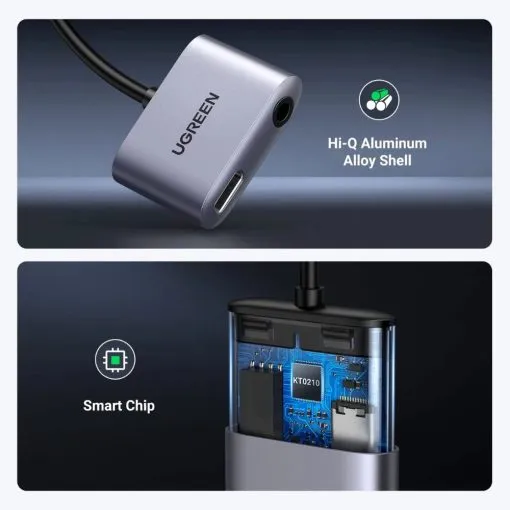UGREEN 2-in-1 USB C to 3.5mm Headphone & USB-C Charging Port - Image 7