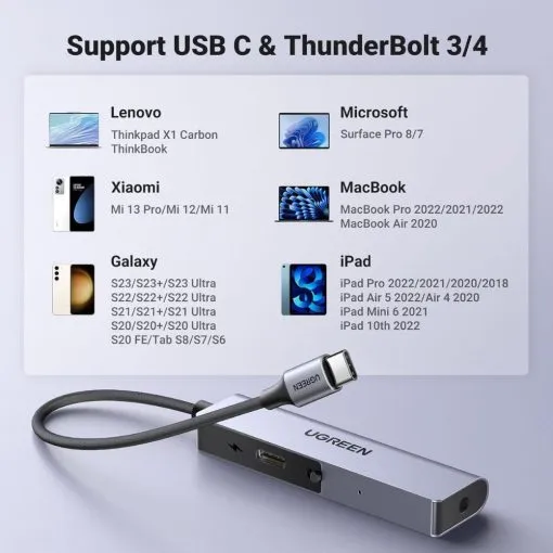 UGREEN USB C to 3.5mm Headphone & USB-C Charging Port Built-In Microphone - Image 7