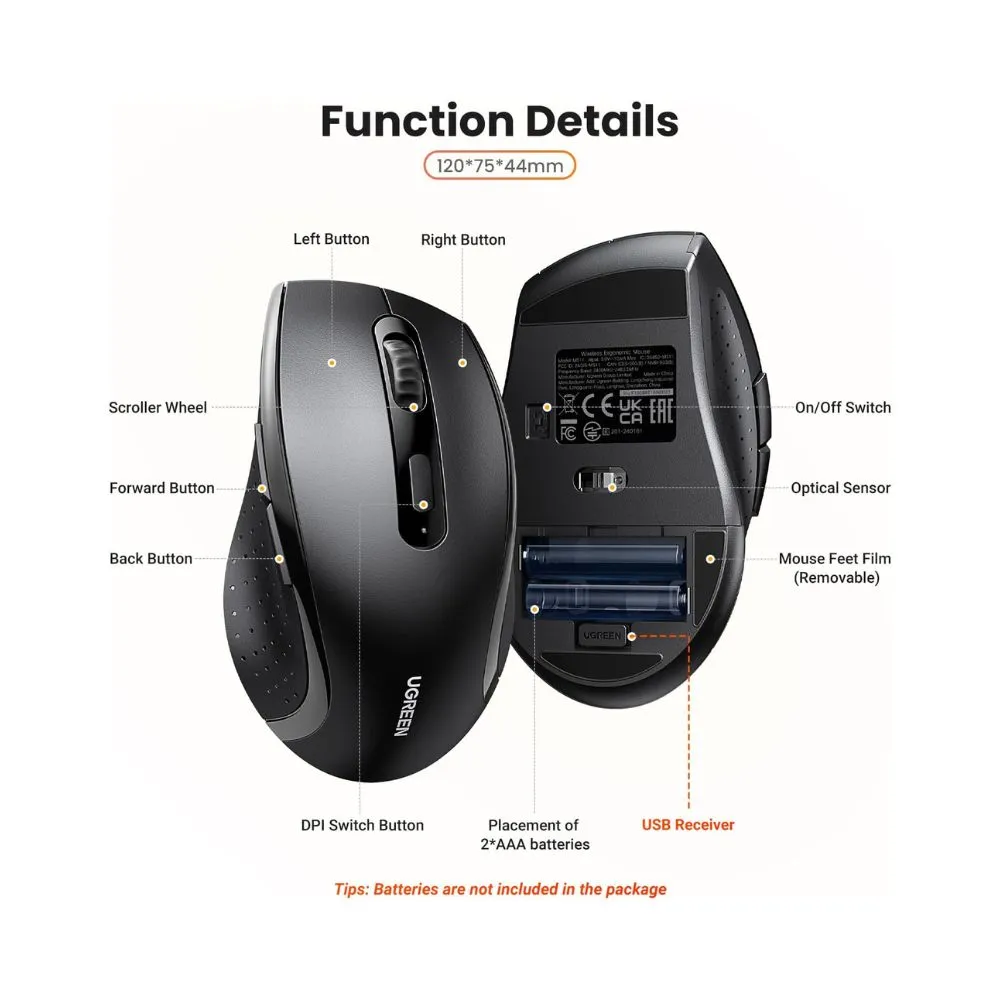 UGREEN Wireless Mouse for Laptop 2.4G - Image 8