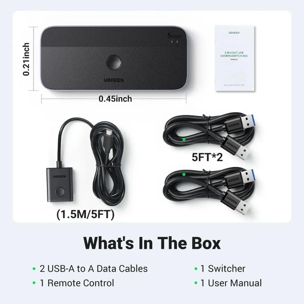 UGREEN Switch 2 Computers Sharing USB C & A Devices USB 3.0 - Image 8