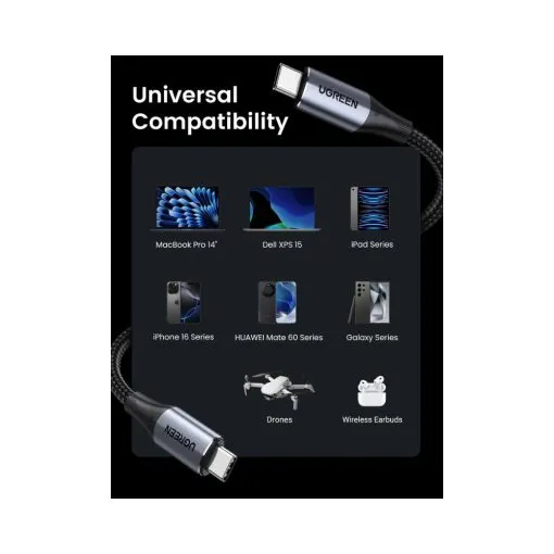 UGREEN 240W USB-C to USB-C Gen 2 10Gbps Charging Cable (3.2ft) - Image 8