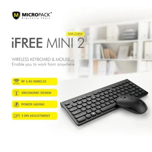 Alternative view of Micropack KM-228W USB-A Slim Wireless Mouse and Keyboard Combo