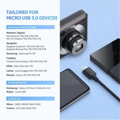 UGREEN USB C to USB Micro B Cable 3.0 - Image 3