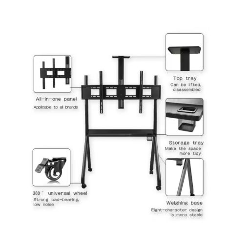 Movable Floor TV Stand with Wheels R12 - Image 3