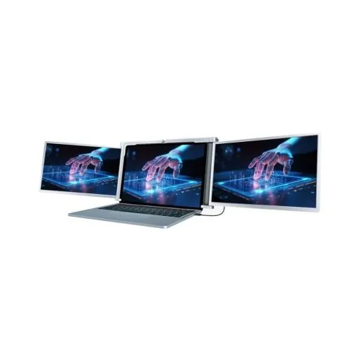 Powerology 13.3″ Dual Screen Portable Monitor – Silver – PDSLM14