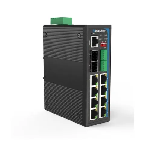 RoboFiber Industrial 10-port Gigabit PoE switch