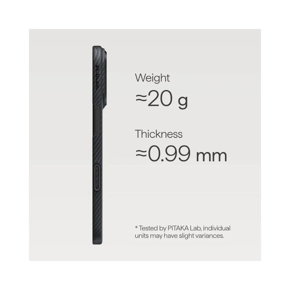 Pitaka iPhone 17 Pro Ultra-Slim 600D Black/Grey Twill - Image 4