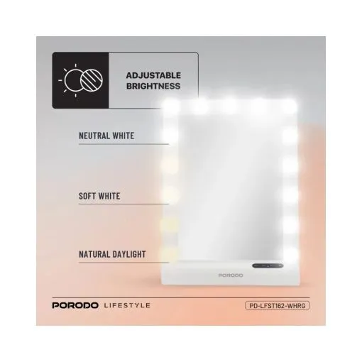Porodo Lifestyle Hollywood Vanity Lighted Mirror