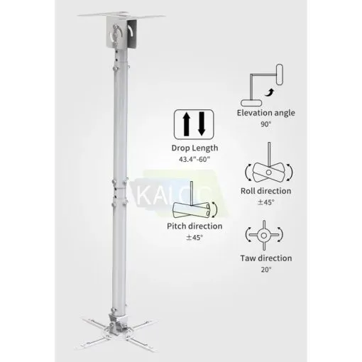 kaloc/zeno t818 4/w wall and ceiling projector arm bracket