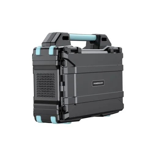 powerology portable solar power generator 284wh 300w qc