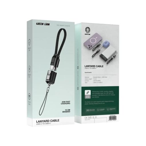 green lion lanyard cable usb c to usb c 60w