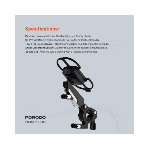 Porodo 360° Rotatable Bike Phone Mount