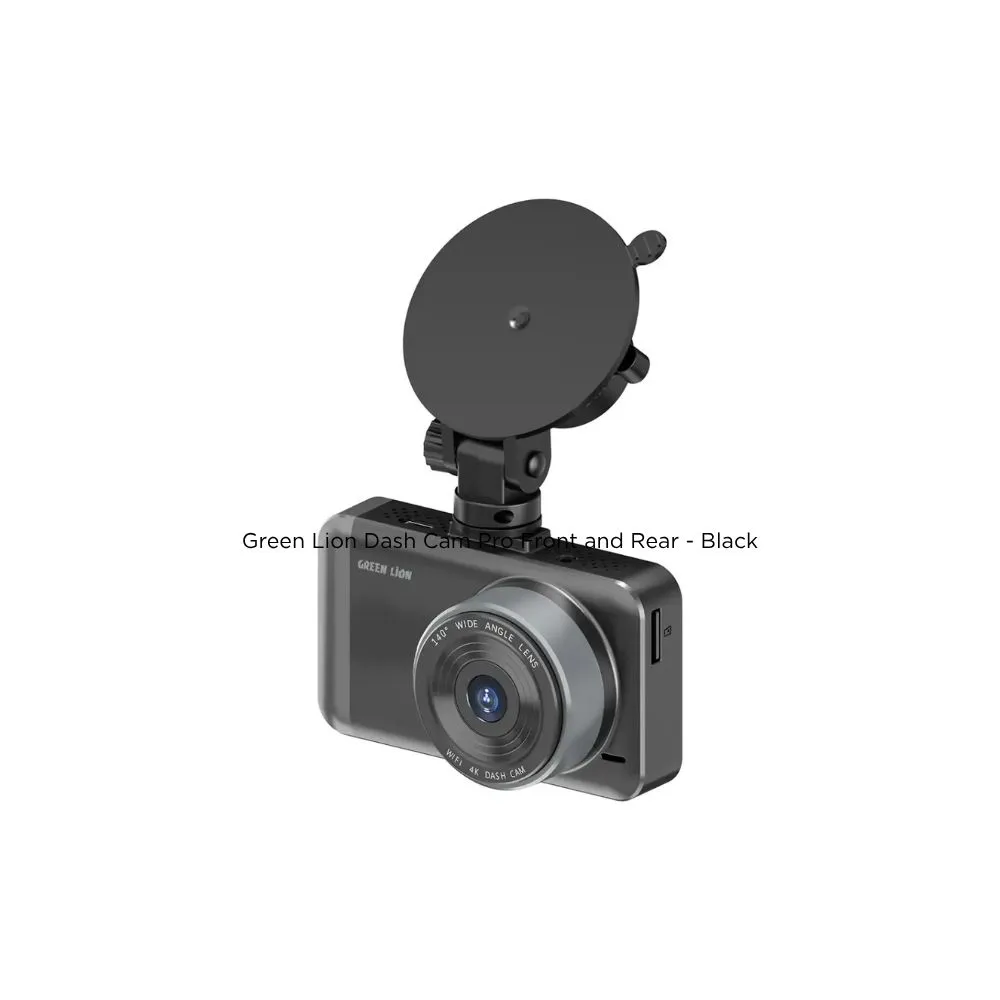 green lion dash cam pro front and rear black