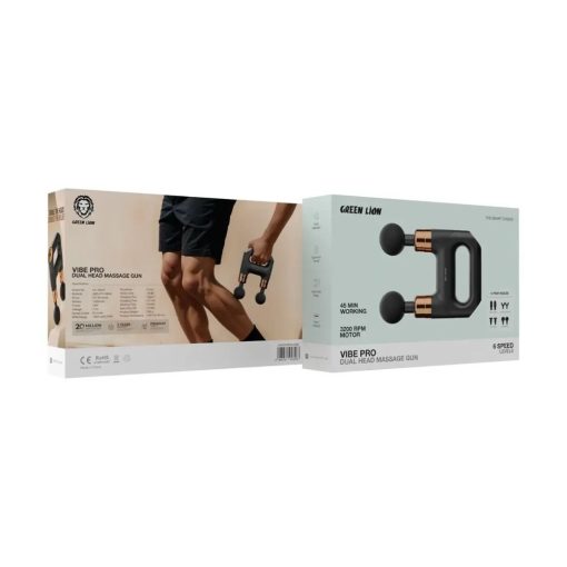 green lion vibe pro dual head massage gun black