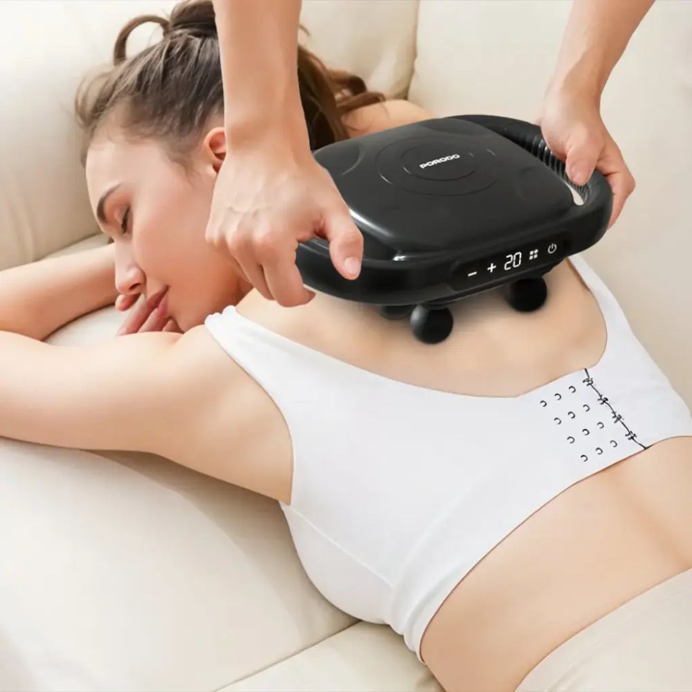 porodo lifestyle power pulse 8 head massage gun black