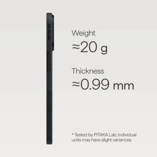pitaka iphone 17 edge case (600d black/grey twill)