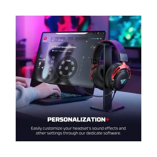 fantech hg31 cruze immersive cinematic usb gaming headset with 7.1 virtual surround, rgb lighting