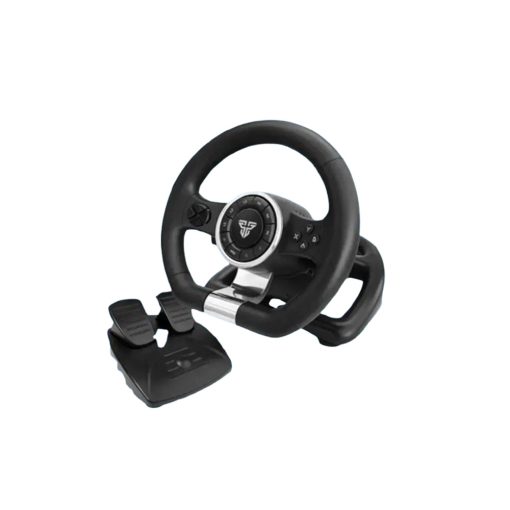 fantech r2 racing steering wheel with analog pedals – 180° rotation, dual vibration for pc, ps4, ps3, xbox one & switch