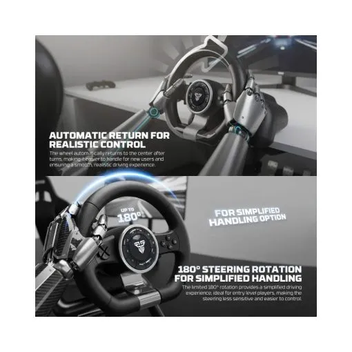 fantech r2 racing steering wheel with analog pedals – 180° rotation, dual vibration for pc, ps4, ps3, xbox one & switch