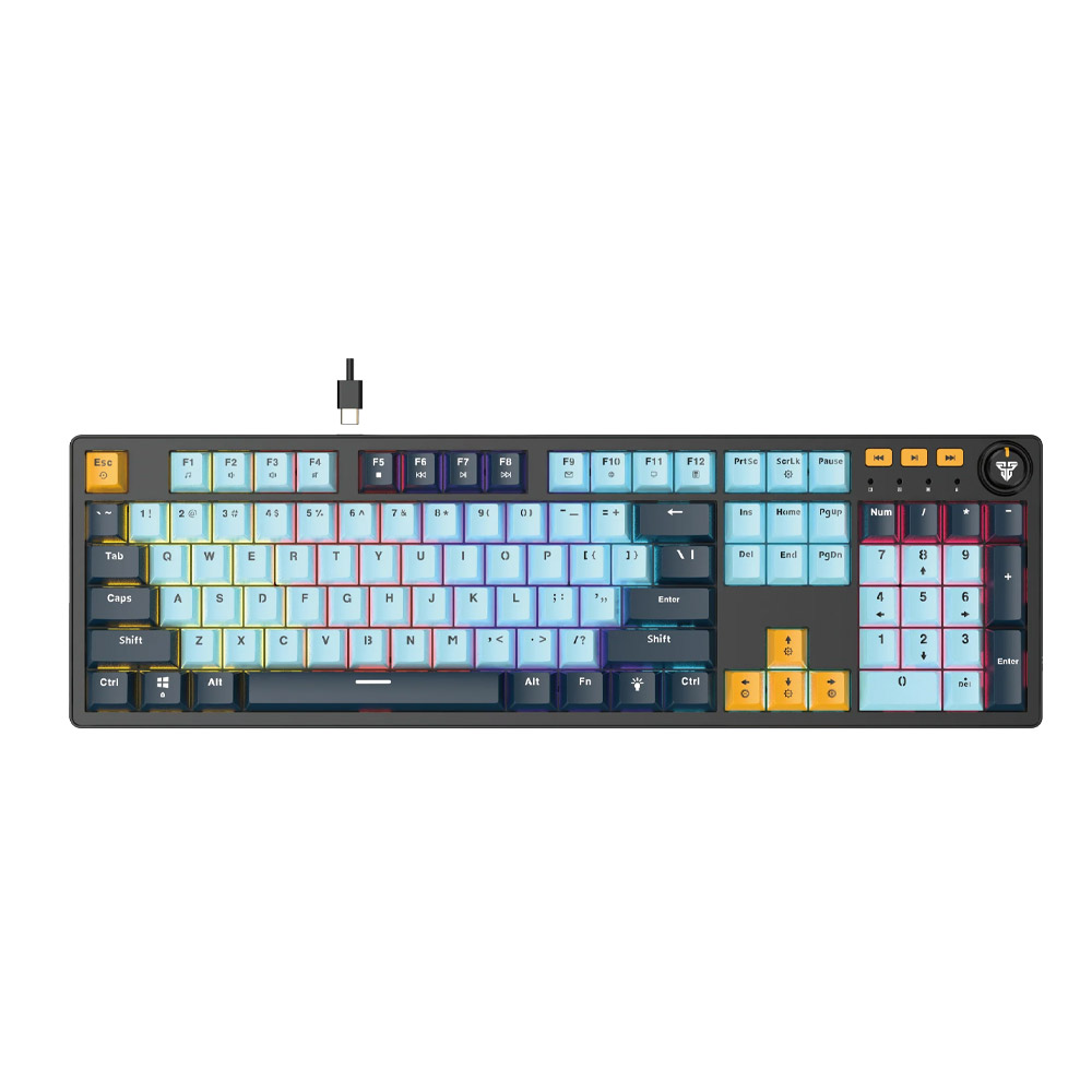 Fantech MIZU Edition MK893S - ATOM107S, Pro Wired Mechanical Keyboard with RGB Lighting Sky Blue