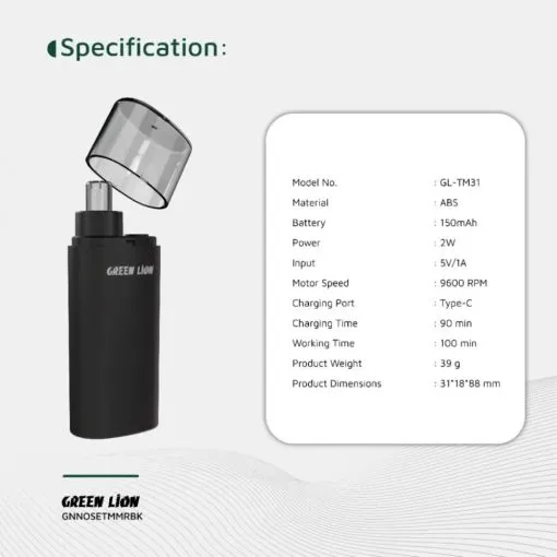 green lion nose pro nose and ear trimmer black