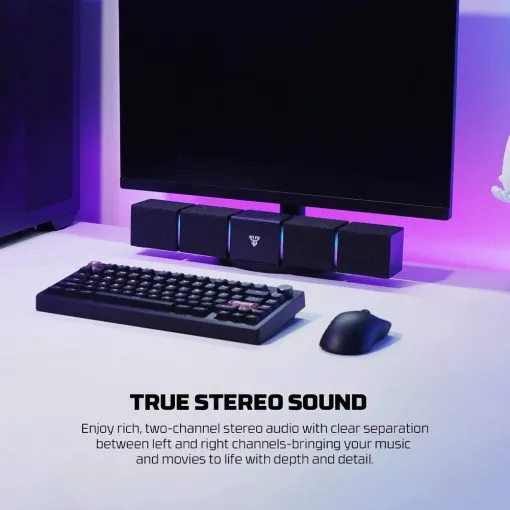 fantech bs163 groove bar pro (wired & bluetooth) rgb gaming speaker, 10w + built in microphone