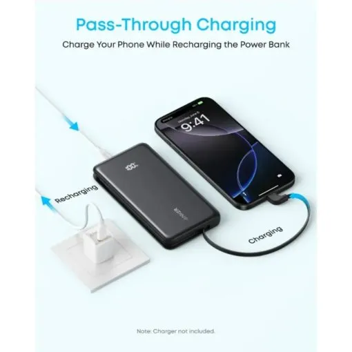anker zolo power bank (10k, 22.5w, built in usb c cable)