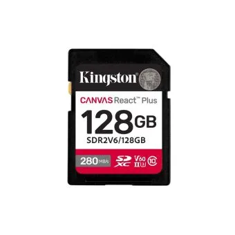 kingston canvas react plus v60 high speed uhs ii u3 sdxc memory card 128gb