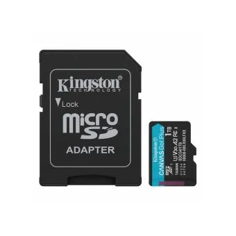 kingston canvas go! plus high speed uhs i u3 v30 a2 microsdxc memory card with sd adapter