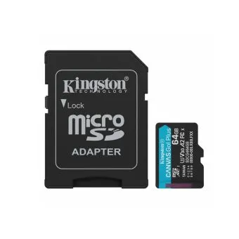 kingston canvas go! plus high speed uhs i u3 v30 a2 microsdxc memory card with sd adapter